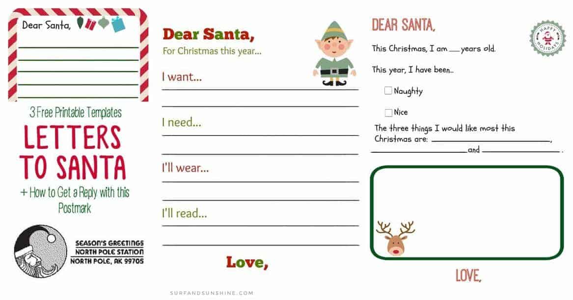 3 Free Printable Letter To Santa And How To Get A Reply